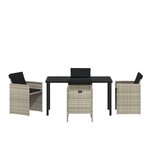 vidaXL Ensemble de salle à manger pour jardin 5 Pièces Gris clair