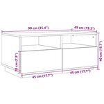 vidaXL Table basse avec lumières LED chêne sonoma 90x49x40 cm