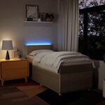 vidaXL Sommier à lattes de lit avec matelas Crème 100x200 cm Tissu