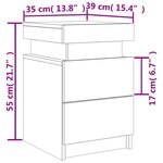 vidaXL Tables de chevet avec lumières LED 2 Pièces sonoma gris 35x39x55cm
