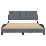 vidaXL Cadre de lit avec LED sans matelas Hanko gris foncé 120x200cm velours