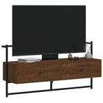 vidaXL Meuble TV mural chêne marron 100 5x30x51 cm bois d'ingénierie