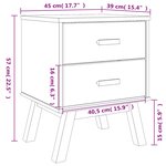 vidaXL Table de chevet OLDEN gris et marron bois de pin solide