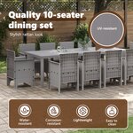 vidaXL Ensemble de Salle à Manger de Jardin de 11 Pièces avec Coussins Gris Clair Poly Rattan
