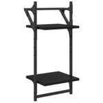 vidaXL Ensemble d'étagères murales 6 Pièces Chêne noir 100 x 25 x 30 cm