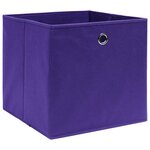 vidaXL Boîtes de rangement 4 Pièces Tissu intissé 28x28x28 cm Violet