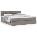 VidaXL Cadre de lit ottoman avec matelas taupe 180x200 cm tissu