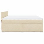 vidaXL Sommier à lattes de lit avec matelas Crème 180x200 cm Tissu
