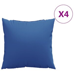 vidaXL Coussins de canapé 4 Pièces bleu royal 40x40 cm tissu