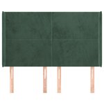 vidaXL Tête de lit avec oreilles Vert foncé 147x16x118/128 cm Velours