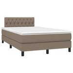 vidaXL Sommier à lattes de lit matelas et LED taupe 120x190 cm tissu