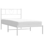 vidaXL Cadre de lit métal sans matelas avec tête de lit blanc 90x190cm
