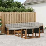 vidaXL Ensemble de canapés d'extérieur 9 pc Naturel et gris clair