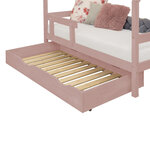 Tiroir de lit 120 x 160 avec sommier BUDDY - rose pastel