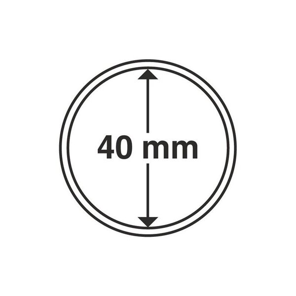 Capsules rondes 40mm pour monnaies de collection. Paquet - 100 capsules