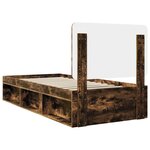 vidaXL Cadre de lit Chêne fumé 100 x 200 cm Pin massif
