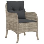 vidaXL Ensemble de salle à manger de jardin 5 pièces avec coussins Gris clair Poly Rattan