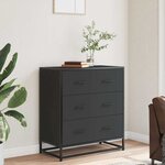 vidaXL Buffet noir 68x35x76 cm bois d'ingénierie et métal
