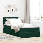vidaXL Cadre de lit ottoman avec matelas vert foncé 100x200 cm velours