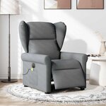 vidaXL Fauteuil inclinable de massage électrique gris foncé tissu