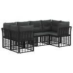 vidaXL Ensemble de canapés d'extérieur 6 Pièces Noir Polyester