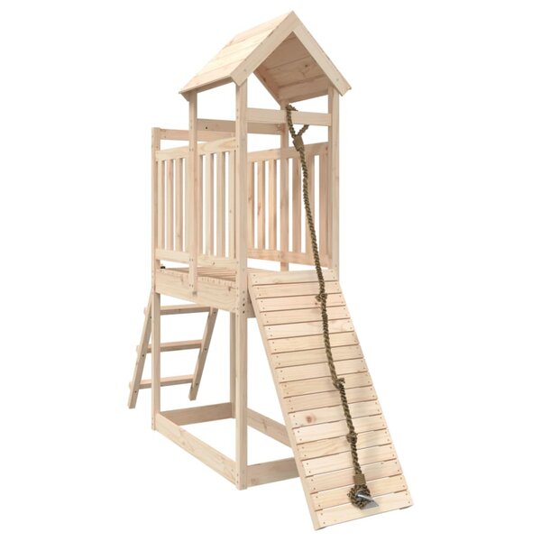 vidaXL Maisonnette de jeu avec mur d'escalade bois massif de pin