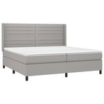 vidaXL Sommier à lattes de lit matelas LED Gris clair 200x200 cm Tissu