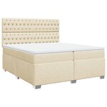 vidaXL Sommier à lattes de lit avec matelas Crème 200x200 cm Tissu