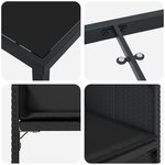 vidaXL Ensemble de salle à manger de jardin de 9 pièces avec coussins en rattan poly noir