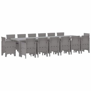 vidaXL Ensemble de salle à manger pour jardin 15 Pièces Gris clair