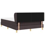 vidaXL Lit à ressorts avec matelas Marron foncé 140 x 200 cm tissu