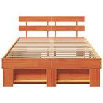 vidaXL Cadre de Lit avec Tiroirs Marron Ciré 140x190 cm Bois de Pin Massif