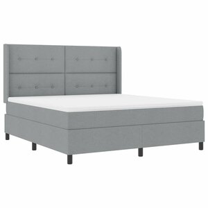 vidaXL Lit à ressort LED avec matelas Gris clair 180 x 200 cm tissu
