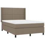 vidaXL Sommier à lattes de lit matelas LED Taupe 140x200 cm Tissu