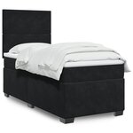 vidaXL Sommier à lattes de lit avec matelas Noir 90x190 cm Velours