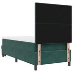 vidaXL Lit à ressort avec matelas et banc vert foncé 90x190 cm velours