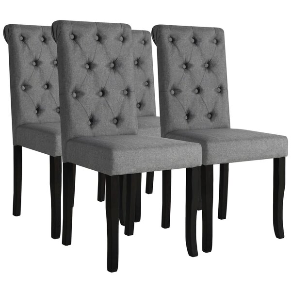 vidaXL Chaises à manger lot de 4 gris foncé tissu