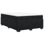 vidaXL Sommier à lattes de lit et matelas Noir 160x200 cm Velours