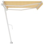 vidaXL Auvent automatique sur pied 400x300 cm Jaune et blanc
