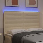vidaXL Tête de lit LED avec bandes LED Crème 144 cm tissu