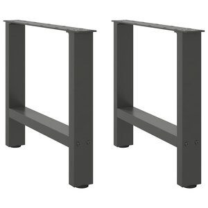 vidaXL Pieds de table basse Anthracite 2 pièces 60 x (42-43) cm Acier