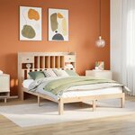 vidaXL Lit bibliothèque sans matelas 140x200 cm bois massif de pin