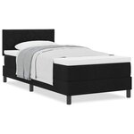 vidaXL Lit avec sommier en noir 90x200 cm Tissu