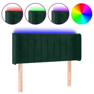vidaXL Tête de lit à LED Vert foncé 93x16x78/88 cm Velours