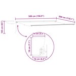 vidaXL Auvent rétractable électrique Crème et Blanc 5 x 3 m