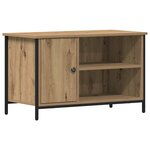 Meuble TV vidaXL en chêne artisan de 80x40x50 cm en bois d'ingénierie et acier