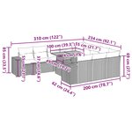 vidaXL Salon de jardin 11 Pièces avec coussins gris résine tressée