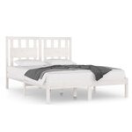 vidaXL Cadre de lit sans matelas blanc bois massif