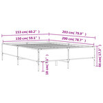 vidaXL Cadre de lit sans matelas noir 150x200 cm