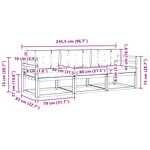 vidaXL Ensemble de canapés d'extérieur 3 pc Naturel et Beige